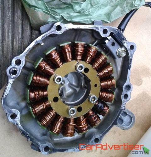 Removed motorcycle stator